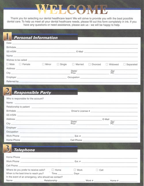 Grand Rapids Mi Dentists Patient Form